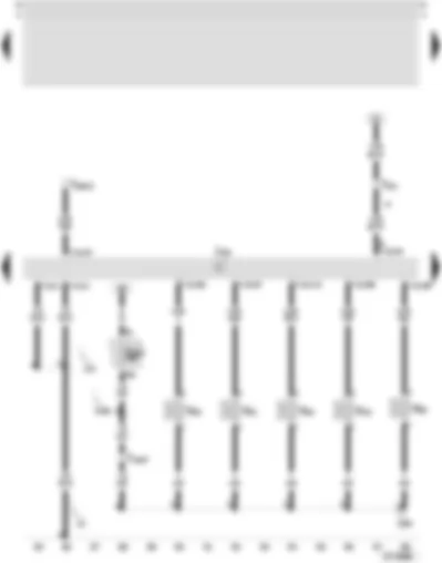 Wiring Diagram  SEAT LEON 2002 - Motronic control unit - injector cylinder 1 - injector cylinder 2 - injector cylinder 3 - injector cylinder 4 - injector cylinder 5
