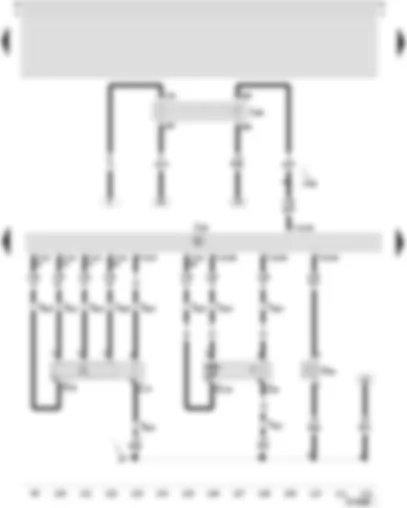 Wiring Diagram  SEAT LEON 2002 - Motronic control unit - lambda probe - lambda probe after catalyst - activated charcoal filter system solenoid valve 1 - lambda probe heater