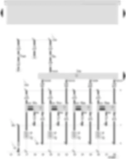 Wiring Diagram  SEAT LEON 2002 - Motronic control unit - ignition coil 1 with output stage - ignition coil 2 with output stage - spark plug connector