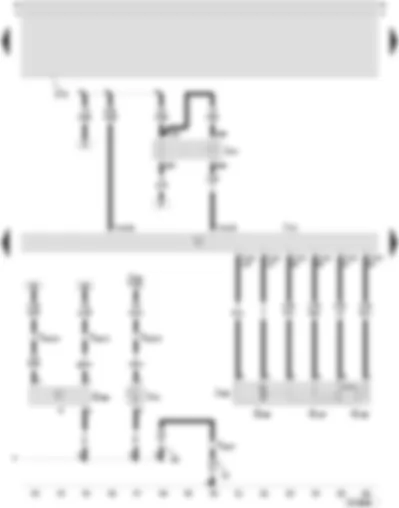 Wiring Diagram  SEAT LEON 2002 - Motronic control unit - throttle valve control unit - throttle valve drive angle sender -1- - oil level/oil temperature sender