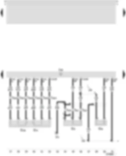 Wiring Diagram  SEAT LEON 2002 - Motronic control unit - knock sensor I - knock sensor II - accelerator pedal position sender - accelerator pedal position sender -2-