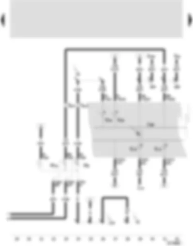 Wiring Diagram  SEAT LEON 2002 - Control unit with display in dash panel insert - rear fog light warning lamp - trailer operation warning lamp - left turn signal warning lamp