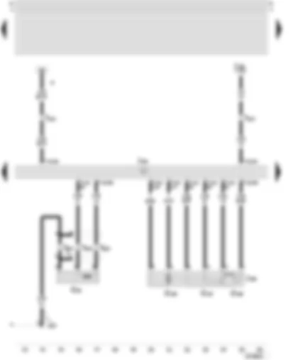 Wiring Diagram  SEAT LEON 2003 - Motronic control unit - throttle valve control unit - engine speed sender - throttle valve drive (electric throttle operation)