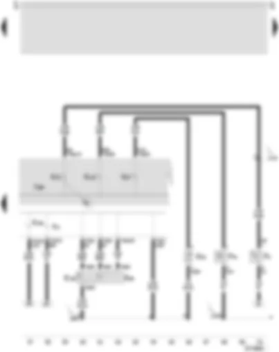 Wiring Diagram  SEAT LEON 2006 - Control unit with display in dash panel insert - multi-function display call-up button - handbrake warning switch