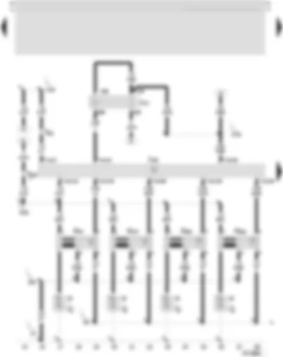 Wiring Diagram  SEAT LEON 2006 - Motronic control unit - terminal 30 voltage supply relay - ignition coils with output stages
