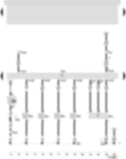 Wiring Diagram  SEAT LEON 2006 - Motronic control unit - air mass meter - injector cylinder 1 - injector cylinder 2 - injector cylinder 3 - injector cylinder 4