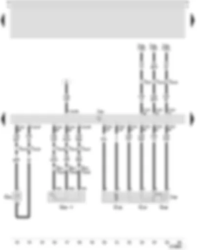 Wiring Diagram  SEAT LEON 2006 - Simos control unit - throttle valve module - engine speed sender - throttle valve drive for electric throttle - potentiometer for temperature selection rotary knob