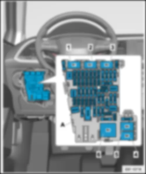 SEAT LEON 2015 Position of relays under dash panel, only left-hand drive models