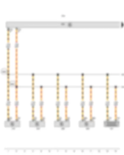 Электросхемa  SEAT MII 2016 - Блок управления ABS - Блок управления подушек безопасности - Блок управления комбинации приборов - Блок управления бортовой сети - Блок управления двигателя - Диагностический разъём