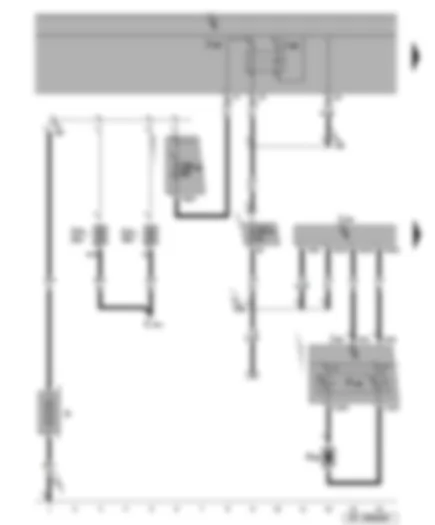 Wiring Diagram  SEAT TOLEDO 2005 - Driver side airbag igniter - airbag coil connector - terminal 15 voltage supply relay 2 - steering column electronics control unit - airbag control unit