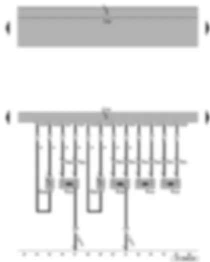 Wiring Diagram  SEAT TOLEDO 2005 - Curtain airbag igniter - belt tensioner igniter - rear side airbag crash sensors - airbag control unit