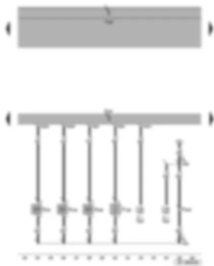 Wiring Diagram  SEAT TOLEDO 2005 - Activated charcoal filter system solenoid valve 1 (pulsed) - map-controlled engine cooling system thermostat - active charcoal filter system solenoid valve 1 - variable intake manifold change-over valve - inlet camshaft control valve 1