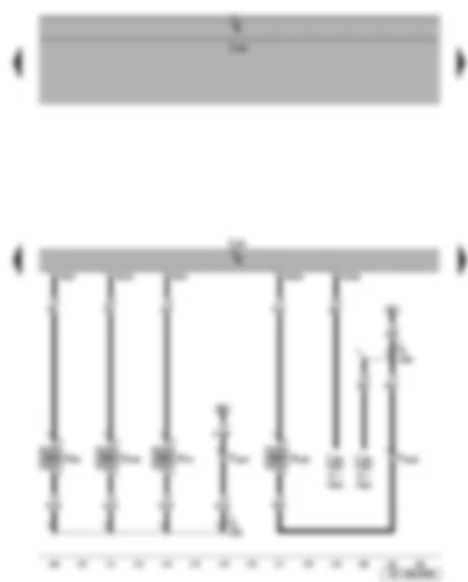 Wiring Diagram  SEAT TOLEDO 2007 - Active charcoal filter system solenoid valve 1 - charge pressure control solenoid valve - inlet camshaft control valve 1 - Motronic control unit