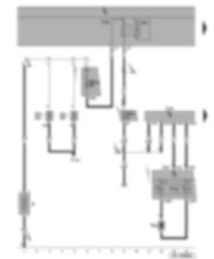 Wiring Diagram  SEAT TOLEDO 2009 - Driver side airbag igniter - airbag coil connector - terminal 15 voltage supply relay 2 - steering column electronics control unit - airbag control unit