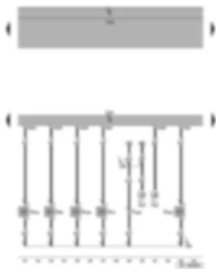 Wiring Diagram  SEAT TOLEDO 2008 - Active charcoal filter system solenoid valve 1 - charge pressure control solenoid valve - inlet camshaft control valve 1 - engine control unit