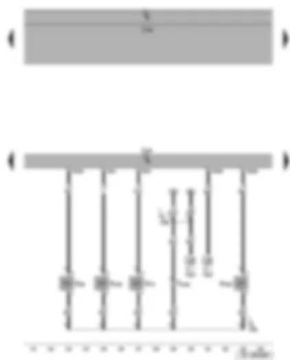 Wiring Diagram  SEAT TOLEDO 2008 - Active charcoal filter system solenoid valve 1 - charge pressure control solenoid valve - inlet camshaft control valve 1 - engine control unit