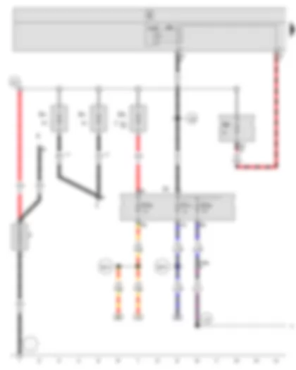 Wiring Diagram  SEAT TOLEDO 2009 - Onboard supply control unit - Fuse 1 in fuse holder A - Fuse 5 in fuse holder A - Fuse 7 on fuse holder B - Fuse holder C