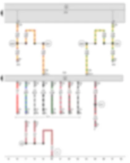 Wiring Diagram  SEAT TOLEDO 2009 - Trailer detector control unit - Onboard supply control unit - Trailer socket