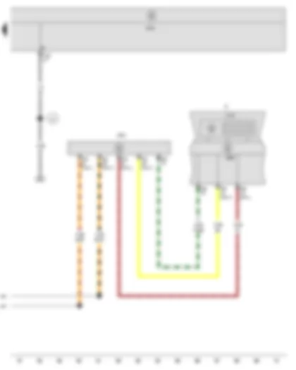 Wiring Diagram  SEAT TOLEDO 2009 - Multifunction indicator - Control unit in dash panel insert - Onboard supply control unit - Data bus diagnostic interface - Dash panel insert