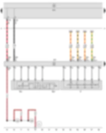 Wiring Diagram  SEAT TOLEDO 2007 - Ignition/starter switch - Cruise control system switch - Steering column electronics control unit