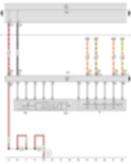 Wiring Diagram  SEAT TOLEDO 2009 - Ignition/starter switch - Cruise control system switch - Steering column electronics control unit