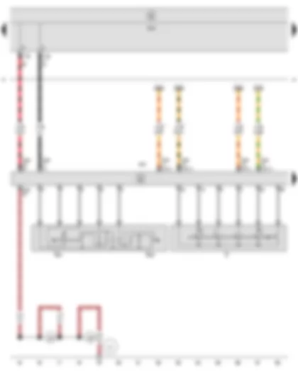 Wiring Diagram  SEAT TOLEDO 2009 - Ignition/starter switch - Cruise control system switch - Steering column electronics control unit