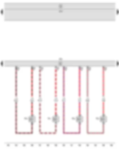 Wiring Diagram  SEAT TOLEDO 2009 - Engine control unit - Injector - cylinder 1 - Injector - cylinder 2 - Injector - cylinder 3 - Injector - cylinder 4