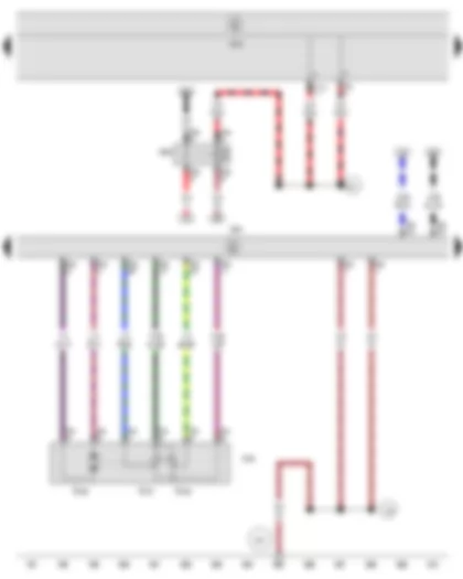 Wiring Diagram  SEAT TOLEDO 2009 - Throttle valve module - Engine control unit - Terminal 50 voltage supply relay