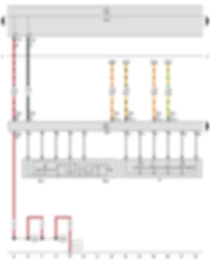 Wiring Diagram  SEAT TOLEDO 2009 - Ignition/starter switch - Cruise control system switch - Steering column electronics control unit