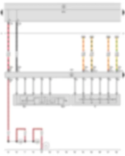 Wiring Diagram  SEAT TOLEDO 2009 - Ignition/starter switch - Cruise control system switch - Steering column electronics control unit