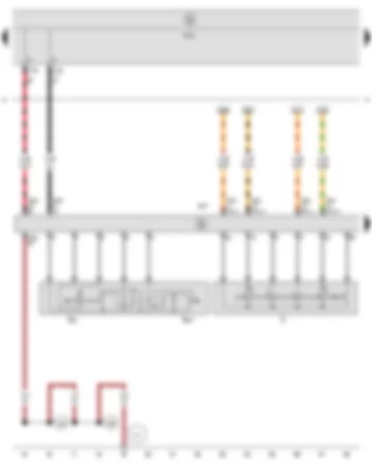 Wiring Diagram  SEAT TOLEDO 2009 - Ignition/starter switch - Cruise control system switch - Steering column electronics control unit