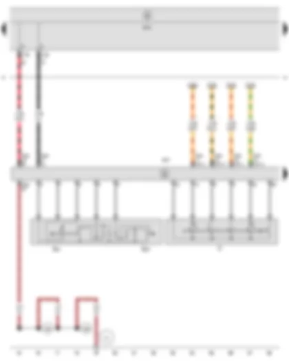 Wiring Diagram  SEAT TOLEDO 2009 - Ignition/starter switch - Cruise control system switch - Steering column electronics control unit