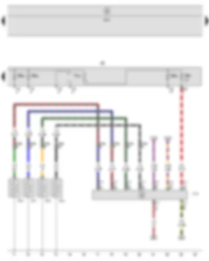 Wiring Diagram  SEAT TOLEDO 2009 - Automatic glow period control unit - Glow plug 1 - Glow plug 2 - Glow plug 3 - Glow plug 4 - Fuse holder B - Push-in bridge