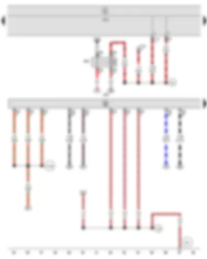 Wiring Diagram  SEAT TOLEDO 2009 - Engine control unit - Terminal 50 voltage supply relay