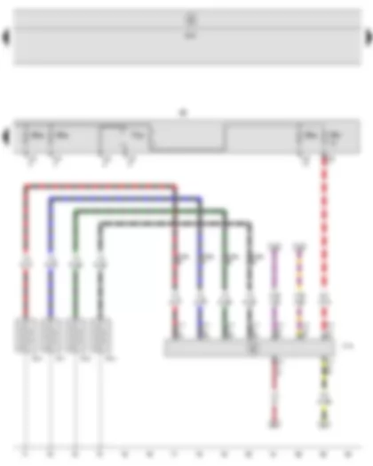 Wiring Diagram  SEAT TOLEDO 2009 - Automatic glow period control unit - Glow plug 1 - Glow plug 2 - Glow plug 3 - Glow plug 4 - Fuse holder B - Push-in bridge