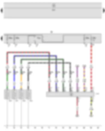 Wiring Diagram  SEAT TOLEDO 2009 - Automatic glow period control unit - Glow plug 1 - Glow plug 2 - Glow plug 3 - Glow plug 4 - Fuse holder B - Push-in bridge