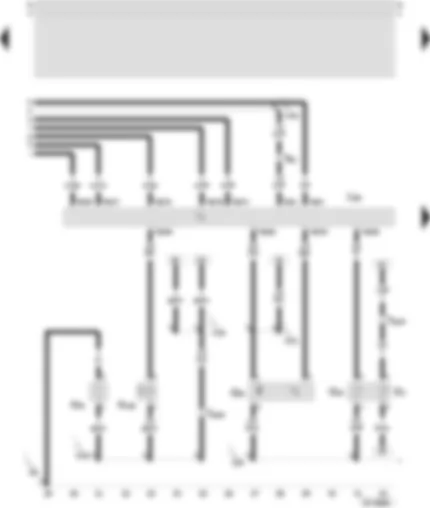 Wiring Diagram  SEAT TOLEDO 1999 - Control unit of the Motronic - coolant temperature transmitter - register admission tube switch valve - transmitter hall - heating rheostat