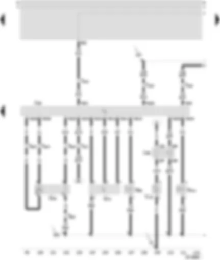 Wiring Diagram  SEAT TOLEDO 1999 - Control unit of the Motronic - Lambda probe - air volume measurer - magnetic valve of the active carbon deposit - secondary air injection valve - secondary air pump motor