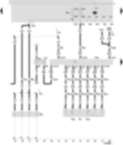 Wiring Diagram  SEAT TOLEDO 2000 - Control unit for Diesel direct injection system - glow plug relay - voltage supply relay - terminal 30 - kick-down switch - idling switch