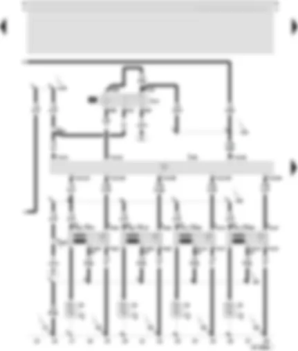 Wiring Diagram  SEAT TOLEDO 2000 - Control unit for motronic - voltage supply relay - terminal 30 - ignition coil 1 with output stage - ignition coil 2 with output stage