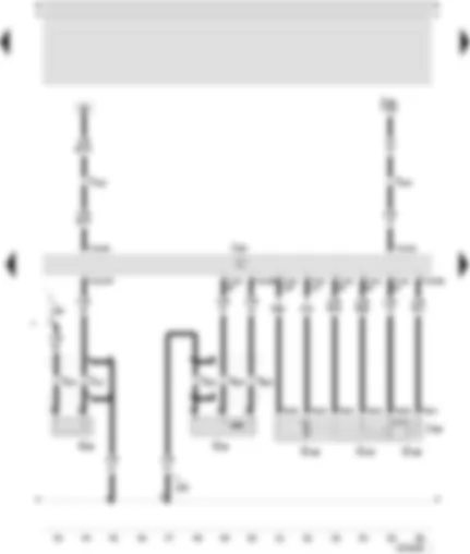 Wiring Diagram  SEAT TOLEDO 2001 - Motronic control unit - throttle valve control unit - engine revs sender - throttle valve drive (electric accelerator operation) - knock sensor II