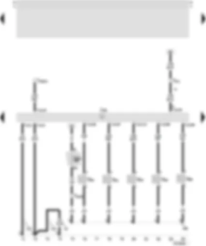 Wiring Diagram  SEAT TOLEDO 2001 - Motronic control unit - injector cylinder 1 - injector cylinder 2 - injector cylinder 3 - injector cylinder 4 - injector cylinder 5