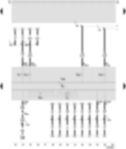 Wiring Diagram  SEAT TOLEDO 2001 - Control unit with display in dash panel insert - main beam warning lamp - fog light warning lamp - left turn signal warning lamp - digital clock