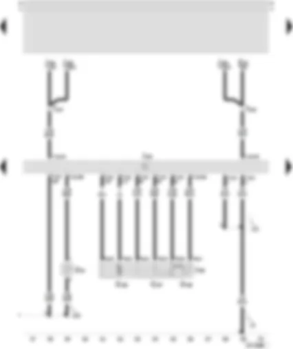 Wiring Diagram  SEAT TOLEDO 2001 - Motronic control unit - throttle valve module - intake air temperature sender - throttle valve drive for electric throttle