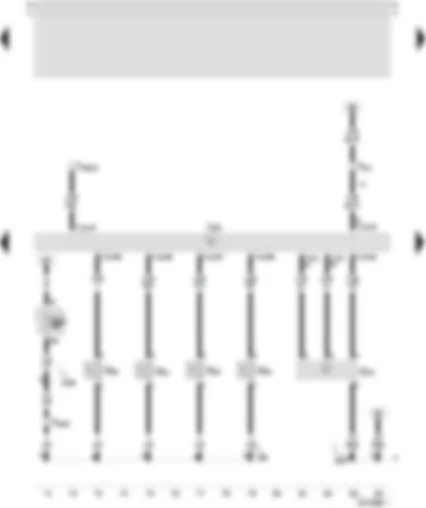 Wiring Diagram  SEAT TOLEDO 2001 - Motronic control unit - air mass meter - injector - cylinder 1 - injector - cylinder 2 - injector - cylinder 3 - injector - cylinder 4