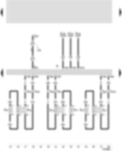 Wiring Diagram  SEAT TOLEDO 2005 - Radio - rear left treble loudspeaker - rear left bass loudspeaker - rear right treble loudspeaker - rear right bass loudspeaker - front right treble loudspeaker