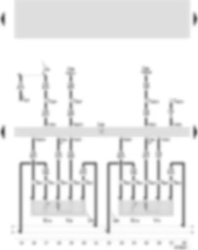 Wiring Diagram  SEAT TOLEDO 2000 - Climatronic control unit - potentiometer for centre flap control motor - potentiometer for footwell/defroster flap control motor