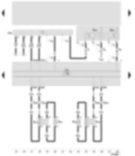 Wiring Diagram  SEAT TOLEDO 2001 - Control unit with display for radio and navigation - traffic report control unit - treble loudspeaker - front left - bass loudspeaker - front left