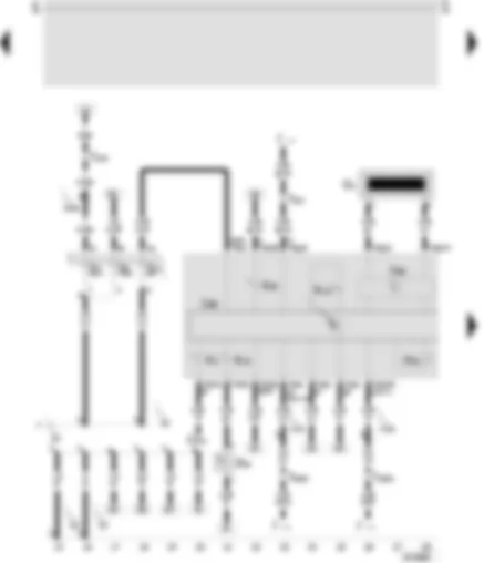Wiring Diagram  SEAT TOLEDO 2001 - Control unit with display on dash panel insert - immobiliser reading coil - seatbelt switch - driver side - lights switched on warning buzzer