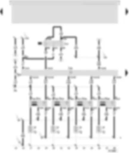 Wiring Diagram  SEAT TOLEDO 2001 - Motronic control unit - terminal 30 voltage supply relay - ignition coil 1 with output stage - ignition coil 2 with output stage